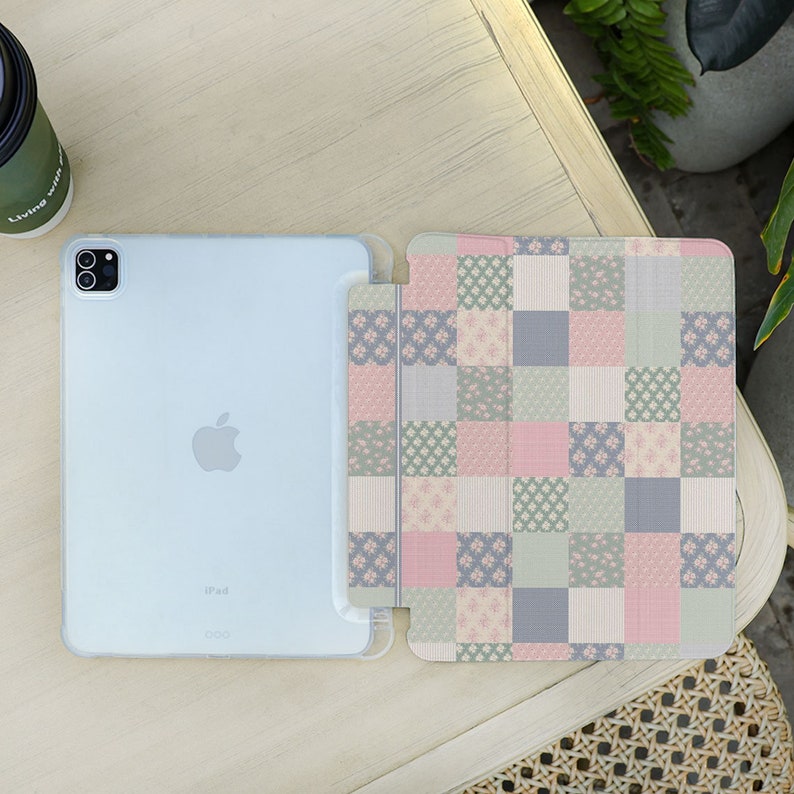 Farbiges Mosaik mit Blumenipad Hülle für iPad 9,7 10,2 10,9 11 Zoll, iPad Air 2 3 4 iPad mini 6 5 4 3 iPad Pro iPad 2022 2021 Fall Bild 3