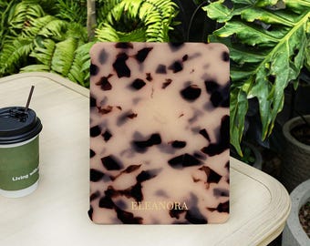Tortoise Shell Custom Monogram Initials iPad Case for iPad Air 5/6/7th M3 13"11" iPad Pro M5 iPad 9/10/11 Gen A16 Mini 6/7 Personalized Name