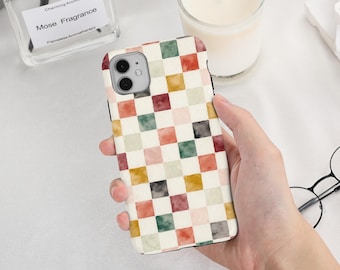 Colorful Squares Simple Phone Case Tough Cover for iPhone 17 16 15 14 Pro Max, 2026 17e/16e, iPhone 13 12 Mini, iPhone Air/Plus/SE/XS/XR