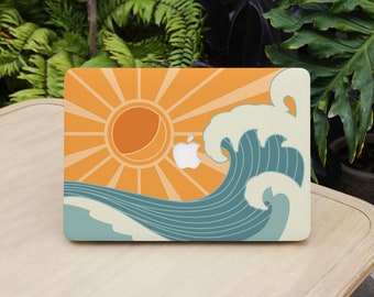 Sunrise & Waves MacBook Hülle für Pro 14 15 16 M1 M2 2023 Protect Cover für MacBook Air 13 Pro 13 M1 M2 2022 Laptop Hülle Personalisiertes Geschenk