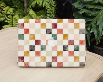 Custodia rigida protettiva semplice con quadrati colorati per MacBook, compatibile con 2026 Neo 13 Air 15/13/11 A3449 Mac Pro 16/14 pollici A3434 M5 M4 M3 M2 M1