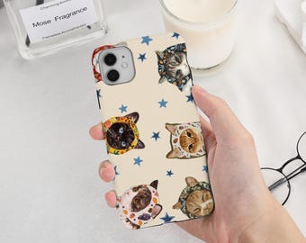 Funda de teléfono con diseño de gato divertido para iPhone 17, 16, 15, 14, 13, 12 y 11, iPhone 17e/16e (2026), iPhone 13, 12 Mini, iPhone Pro/Pro Max/Plus/Air/SE/XS/XR