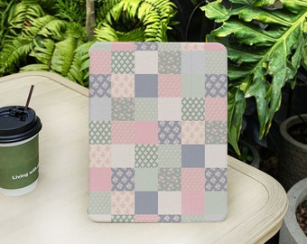 Colored Mosaic With Floral iPad Case Cover For iPad 9.7" 10.2" 10.9" 11 inch, iPad Air 2 3 4 iPad mini 6 5 4 3 iPad Pro iPad 2022 2021 Case