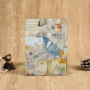 Love Winnie Pooh Cute Kindle Case with Hand Strap for Paperwhite 1/2/3/4, Paperwhite Cover for Kindle 12th/10th/11th Gen, Kindle 2022 2024