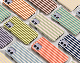 Multicolor Striped Chic Simple Phone Case Tough Cover for iPhone 17 16 15 14 13 12 11 Pro Max, 2026 17e/16e, iPhone Air/Plus/Mini/SE/XS/XR