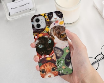 Slim/Tough-telefoonhoesje Funny Cat voor iPhone 17 16 15 14 13 12 Pro Max, 2026 iPhone 17e/16e, iPhone 13 12 Mini, iPhone Pro/Plus/Air/SE/X/XS/XR