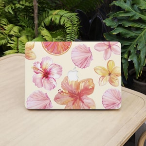 Blumen Muschel Grapefruit Macbook Schutzhülle Hard Case Laptop Abdeckung für 2026 Neo 13 Air 15/13/11 Mac Pro 16/15/14/13 Zoll A3434 M5 M4 M3 M2 M1