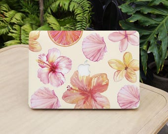 Flowers Shell Grapefruit Macbook Protective Hard Case Laptop Cover for 2026 Neo 13 Air 15/13/11 Mac Pro 16/15/14/13inch A3434 M5 M4 M3 M2 M1