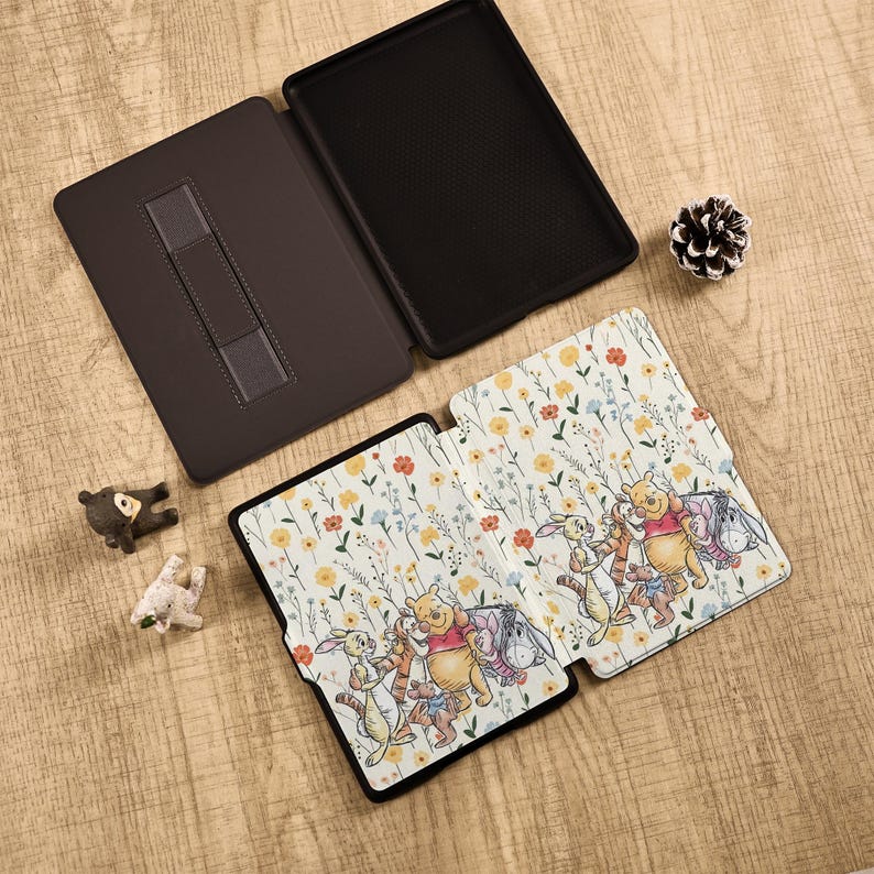 Winnie Pooh Cute Floral Kindle Case With Hand Strap for Paperwhite 1/2 ...