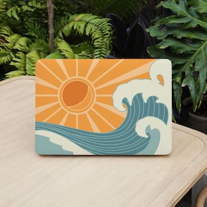 Sunrise Wave Painting Macbook Protective Hard Case Laptop Cover for 2026 Neo 13 Air 15/13/11 Mac Pro 16/15/14/13 inch A3434 M5 M4 M3 M2 M1