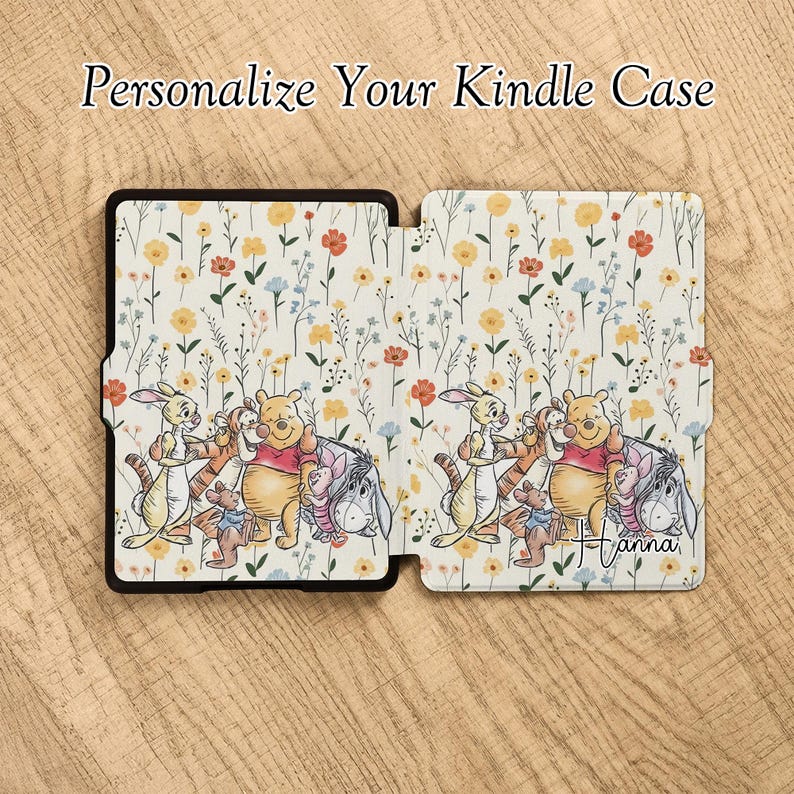 Winnie Pooh Cute Floral Kindle Case With Hand Strap for Paperwhite 1/2 ...