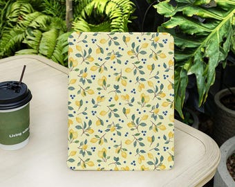 Lovely Lemon Yellow iPad Case with Pencil Holder for iPad Air 4/5/6/7th 11" 13" 2025 M3 iPad Pro 12.9 Inch iPad 8/9/10/11 Gen A16 Mini 6/7