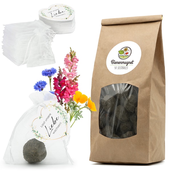 Wedding favors flower seeds / seed bombs - special wedding gift for guests as a give away