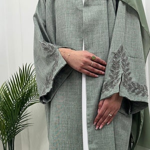 Luxury embellished  abaya | Beaded Eid abaya  | Dubai abaya| Open abaya set | abaya for Muslim women | Ramadan abaya  | Eid gift for Muslim