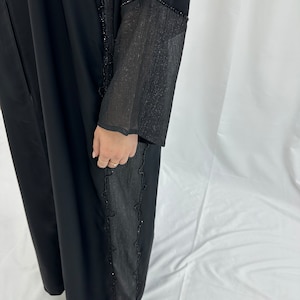 Abaya noire de luxe de Dubaï | Abaya ornée de losanges | Vêtements occasionnels modestes | Vêtements musulmans | Abaya pour les femmes musulmanes pour l'Aïd et le ramadan