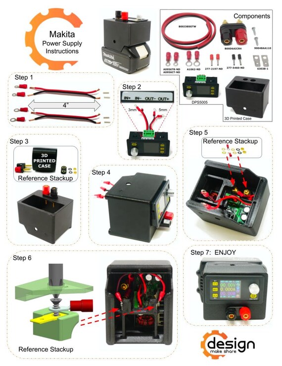 18v Makita Battery Adapter with Low Voltage Shut-Off