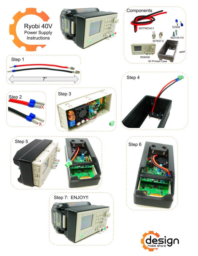 Ryobi 40V Battery Power Supply Adapter