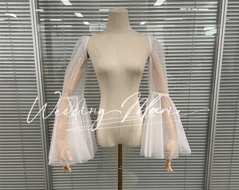 Fairy Detachable Sleeve, Puffy Sleeve, Bridal Sleeve, Wedding Detachable Sleeve, Wedding Dress/Prom Dress Accessories, Custom Size/Color