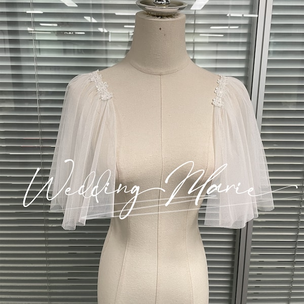 Short Fairy Shoulder Accessories, Detachable Sleeves, Wedding Dress Sleeves,Bridal Sleeves,White Sleeves,Sewn On The Dress,Bridal Separates