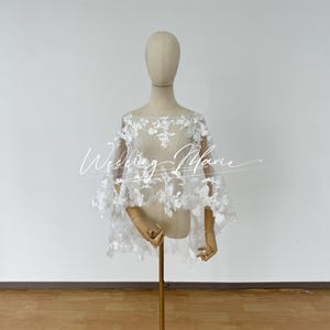 Rose Lace Bridal Shawl: Handmade Wedding Cover Up