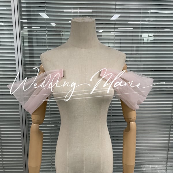 Light Pink Shoulder Straps, Tulle Shoulder Accessories, Off-the-shoulder Detachable Shoulder Straps, Wedding/Prom Dress Shoulder Accessproes