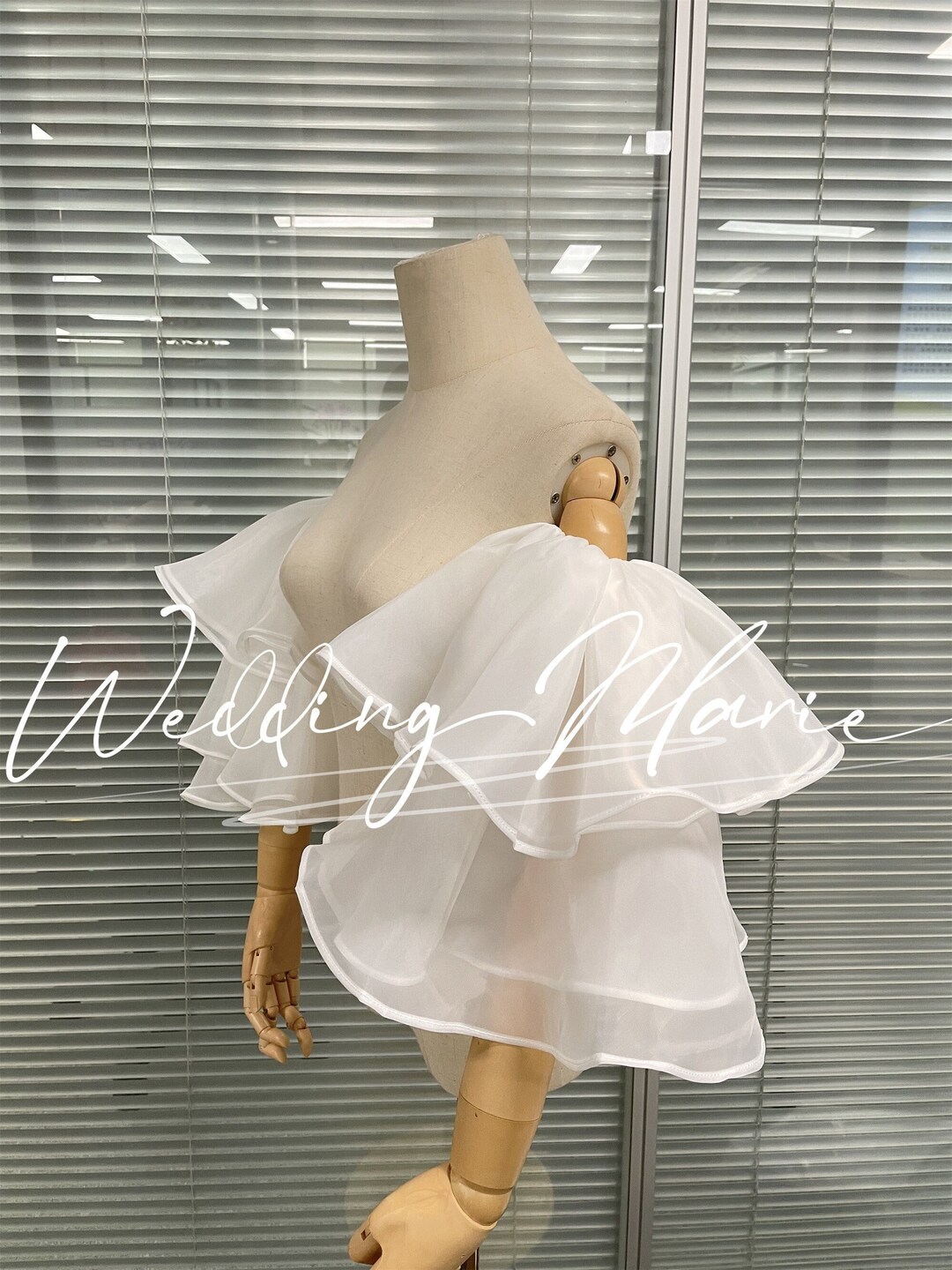 Detachable Organza Sleeves White Sleeves Ruffle Pattern Etsy