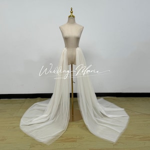Customizable Three-Layer Tulle Train, Bridal Overlay Skirt, Handmade Wedding Accessory