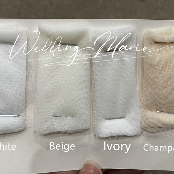 Tulle Color Swatch, Tulle Sample, Champagne/White/Beige/Ivory