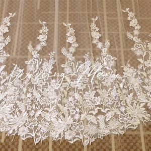 One Tier Bridal Veil, Floral Wedding Veil, Cathedral Veil, Comb Veil, Elegant Bridal Veil, Custom Veil