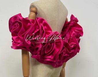 3D Flower Shawl, Off-the-shoulder Shawl, Prom Dress Accessories, Support Custom Color