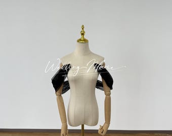 Black Tulle Shoulder Straps: Strapless Dress Accessories