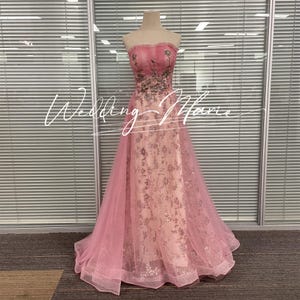 Sparkling Pink Tulle Prom Dress: Strapless Sequin A-Line