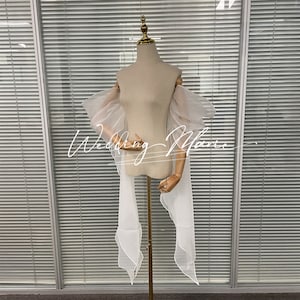 オフショルダースリーブ、ロングスリーブ、ウェディングドレス用取り外し可能なスリーブ、フェアリーブライダルルック、ブライダルガウンアクセサリー