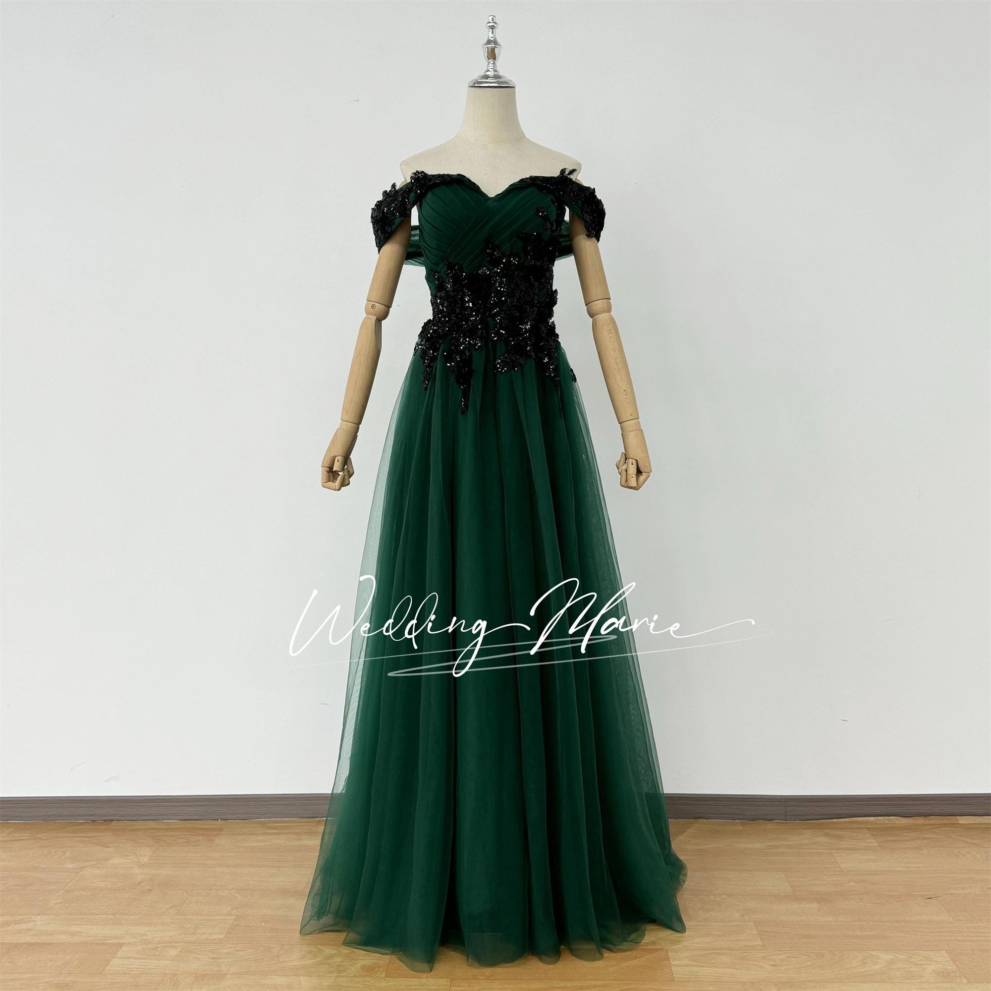 emerald green prom dress off the shoulder Emerald Green Off Shoulder Midi Cocktail Dress Green Off The Shoulder Dress  Prom Dark Green Formal Dresses