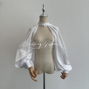 Fairy Chiffon Sleeves, White Detachable Sleeves, Bridal Cover Up, Halter Neckline Sleeves, Perfect For Dress, Custom Sleeves