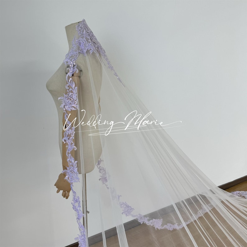 Light purple bridal veils -