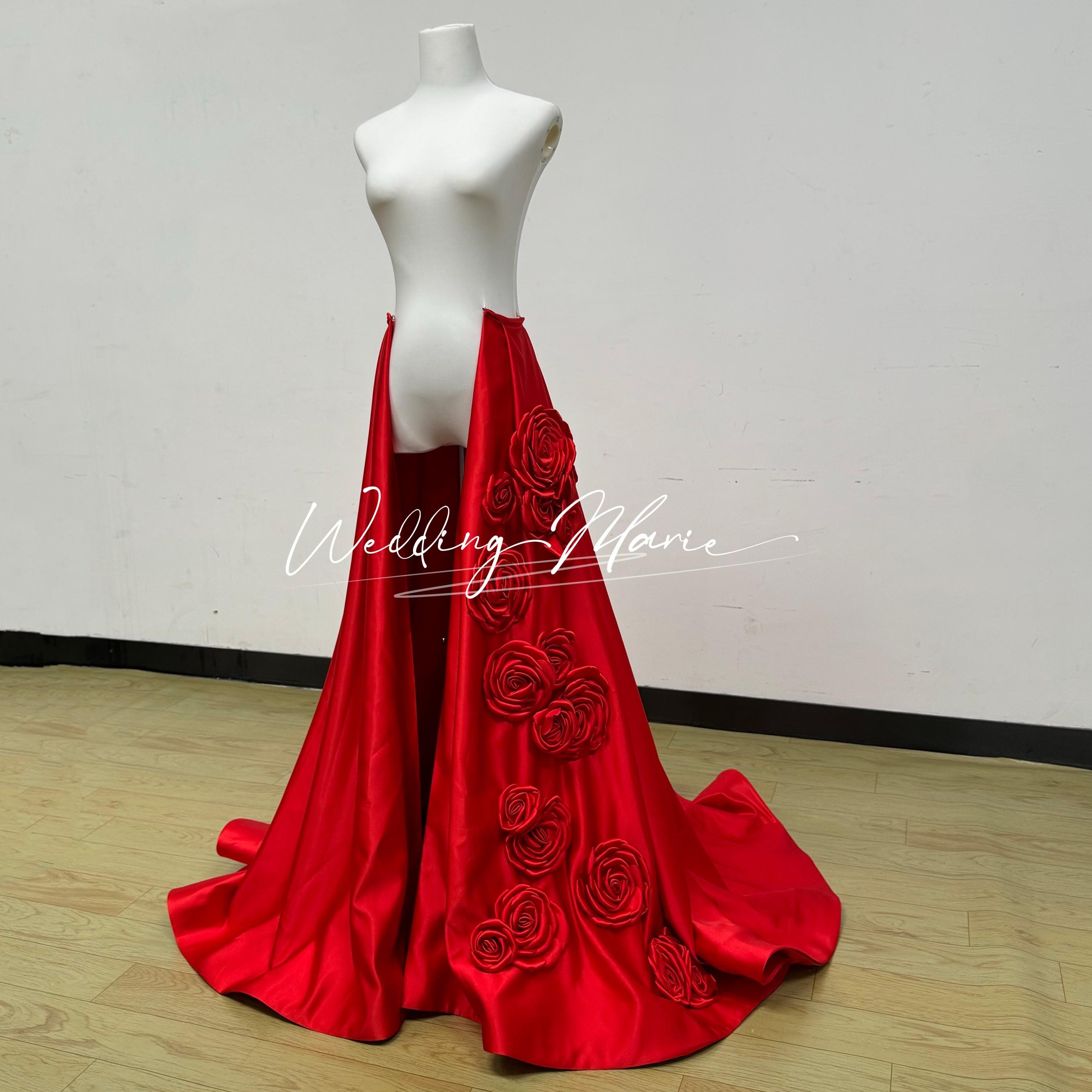 open lace back dress One Shoulder Beaded Appliques Detachable Train Party Prom Evening Dress  QP3278