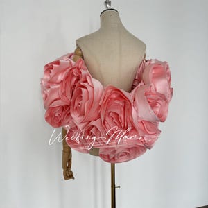 3D Flower Shawl, Pink Satin Shawl, Pageant Shawl- Elegant & Stylish Wrap for Every Occasion