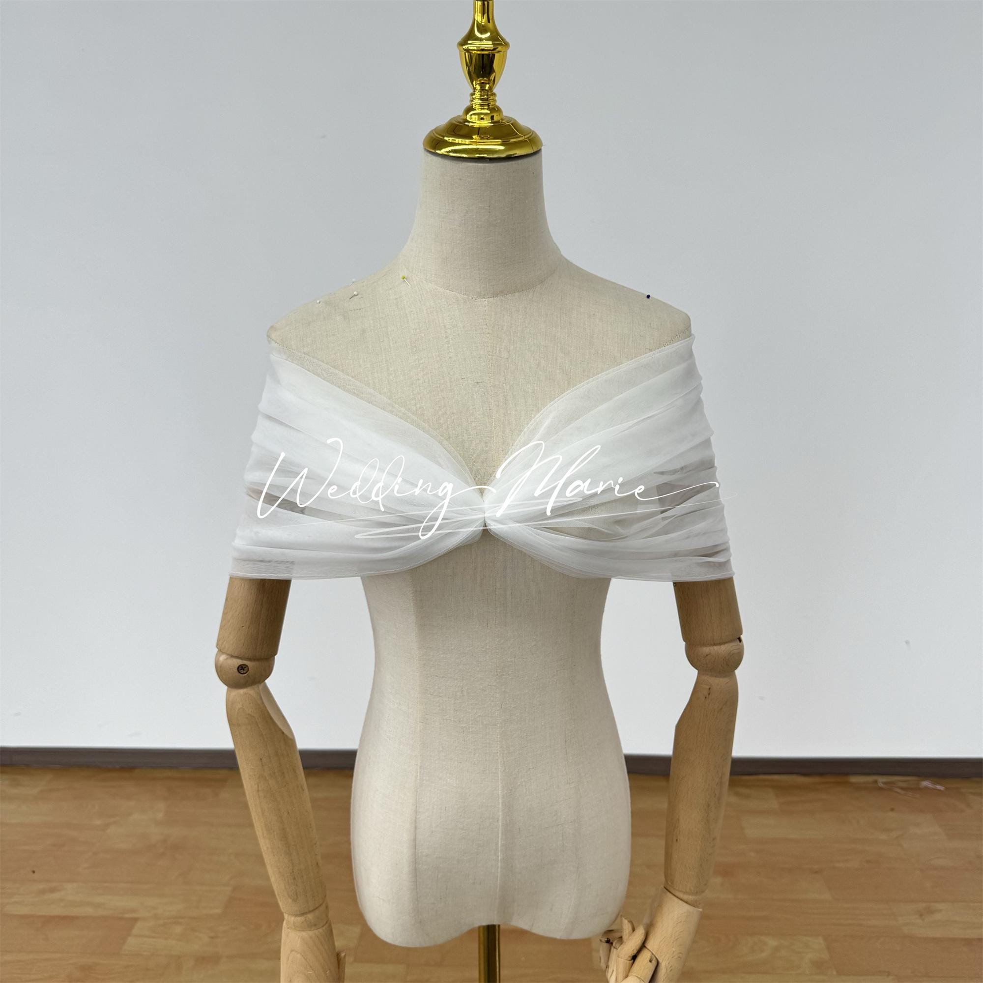 Ivory Off-the-shoulder Wrap, V-neckline Wrap For Dress, Bridal/Prom Gown Accessories, Support Custom