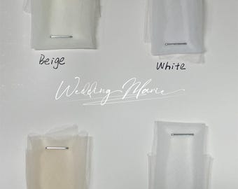 Muestras de colores comunes para tul (beige, blanco, marfil, champán, color personalizado)