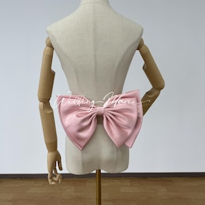 Sweet Pink Satin Bow, Detachable Bow Accessory, With Pins To Attach, Wedding/Prom Dress Bow, Support Custom