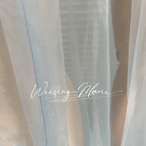 Capa con capucha de organza azul claro: Capa de vestido de novia de hadas imagen 8