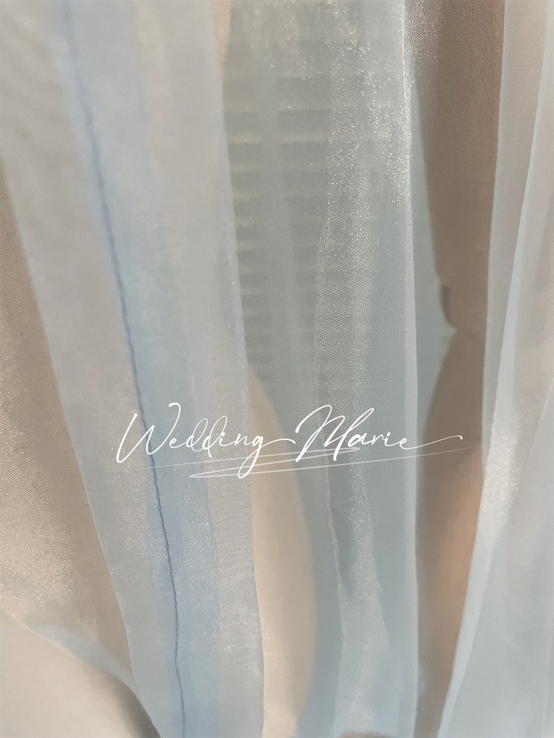 Capa con capucha de organza azul claro: Capa de vestido de novia de hadas imagen 8