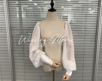 Chiffon Detachable Wedding Sleeves: Ivory Bridal Separates