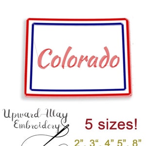 Colorado State, Embroidery, Colorado embroidery design, State Embroidery, Brother Embroidery, Embroidery, Embroidery font, Colorado applique