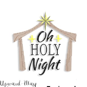 Nativity Manger Jesus Christ Joseph Mary outline Christmas Embroidery sewing machine file Oh Holy Night