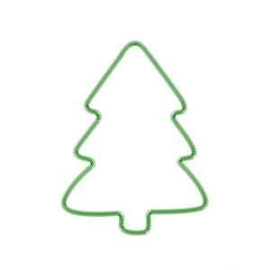 Può includere: Contorno verde di un albero di Natale in cinque dimensioni: 5 cm, 7,5 cm, 10 cm, 12,5 cm e 20 cm. L'immagine include il testo "Upward Way Embroidery" e "PES - PEC - DST - EXP - SVG - PDF - UP3 - JEF - U01 - TXT".