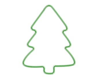 Christmas Tree Outline Applique Embroidery sewing machine file