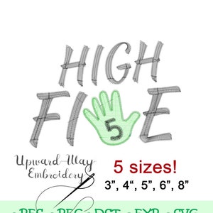 5th Birthday Counting Hand Embroidery File Machine Applique Design, Boy's, kids high five embroider design Brother children's count pse sew