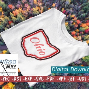 Ohio Embroidery, Ohio Embroidery Design, State Embroidery, Brother ...